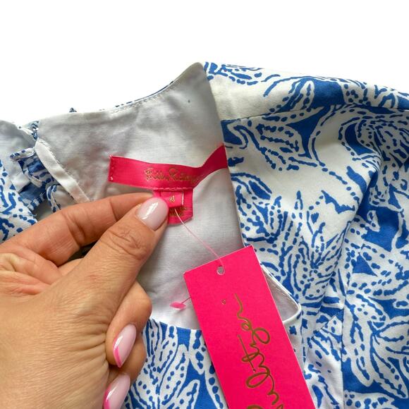 NWT Lilly Pulitzer Fiesta Top In Coastal Blue Size 4 - Picture 5 of 6